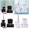 Accessories Set Soap Dispenser Cotton Ball Holder with Tray Toothbrush Cup Container for