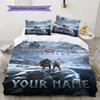 Name Custom Kratos God of War Pattern Bedding Set Quilt Cover Pillowcase Home Decor Gift (1 * Duvet Cover + 2 * Pillowcase, Without Core)
