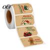 Festive Element Stickers 180PCS/Roll Christmas Label Stickers, Self-Adhesive Retro Paper Tags with Blank Party Supplies Writing Area, Decorative