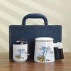 LISM Ceramic Office Teapot Gift Set with Mug and Tea Caddy
