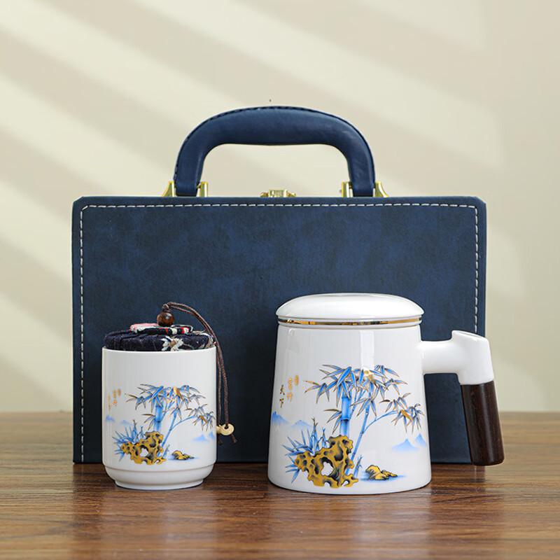 LISM Ceramic Office Teapot Gift Set with Mug and Tea Caddy