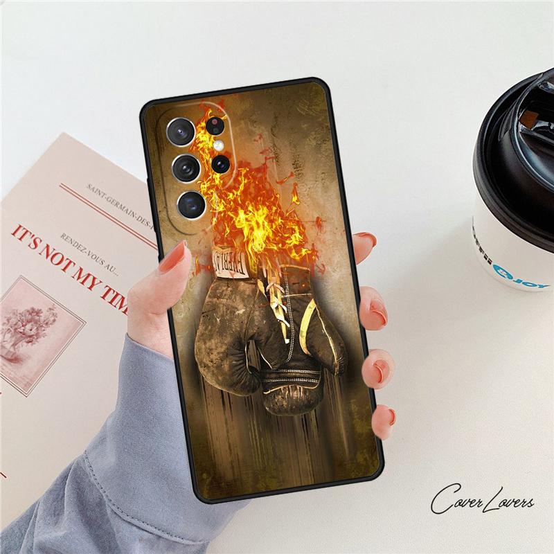 A Boxer wearing Boxing Gloves phone case For Samsung Galaxy S24 S25 S23 S22 Ultra Note 10 20 Plus S20 S21 FE Cover