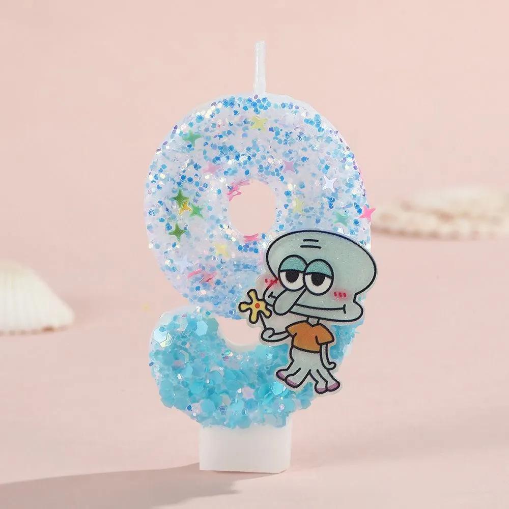 Number Shaped Birthday Candle 0-9 Glitter Design Cake Decoration for Children Baking Party Supplies with Character Figure
