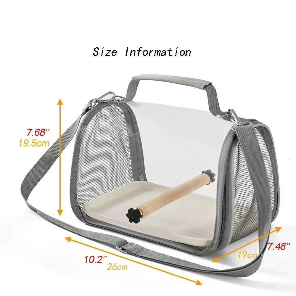 Kangdarpet Transparent Pet Bird Bag with Station Stick - for Parrots & Lizards, With Lizard Enclosure, for Outgoing & Travel