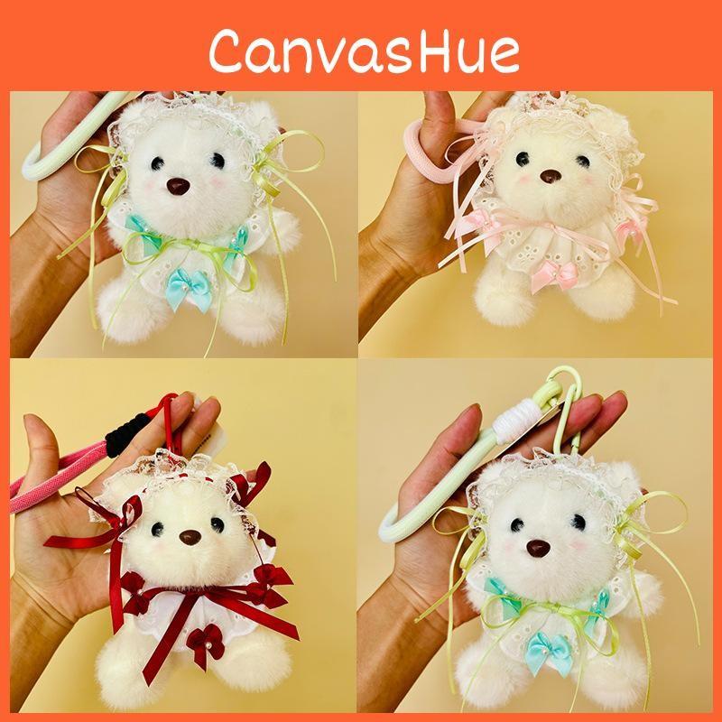 Bow Cute Lace Decoration Cartoon Plush Bear Doll Pendant Children Toy Gift For