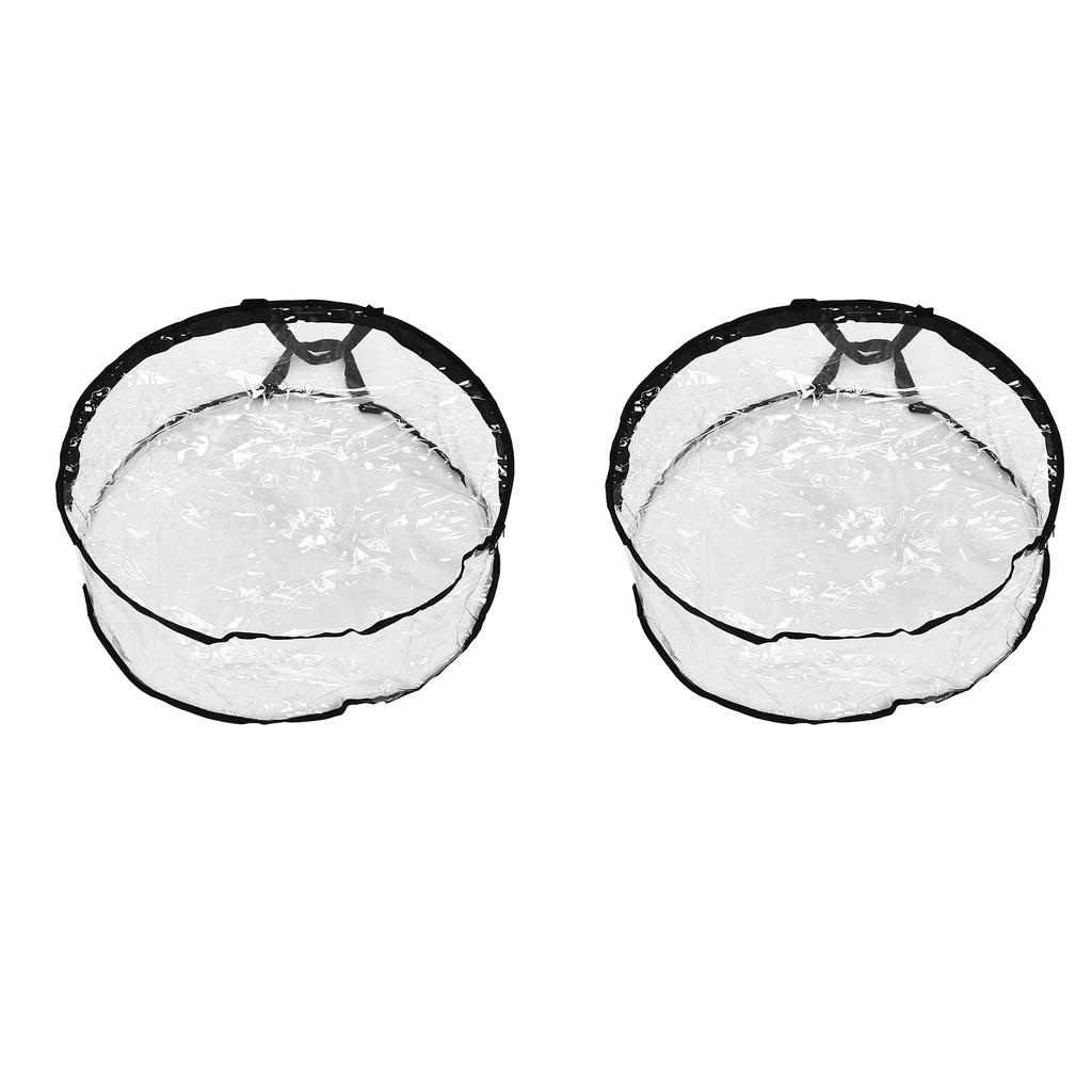 Wreath Storage Container Transparent Round Storage Bag Black Edge PVC Heavy Duty Storage Bag2PCS