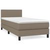 3139861 vidaXL Lit à sommier tapissier avec matelas Taupe 90x190 cm Tissu