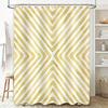 Gold Chevron Shower Curtain Waterproof Bathroom Decor Customizable Size Water Repellent Striped Fabric Shower curtain Set