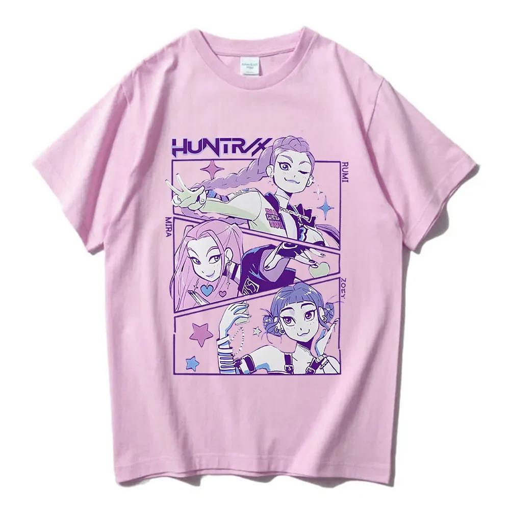 Trend Loose Tops Unisex Street Hip Hop Fashion Casual T-Shirt Anime K-Pop Demon Hunters Tees Harajuku O-neck Casual Shirt Gift