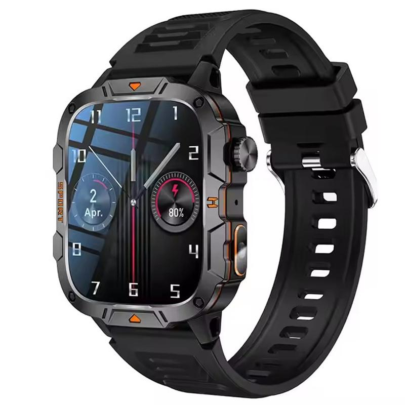 QX12 Smart Watch LED Flashlight 1.96inch Large Screen Bluetooth Calling AI Voice SOS Men Women Smartwatch Sports Fitness Tracker