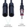 1 Male To 2 Female Car AM FM Radio Antenna Splitter Adapter Extension Cable 19in Y Adapter Connector for Car Truck SUV