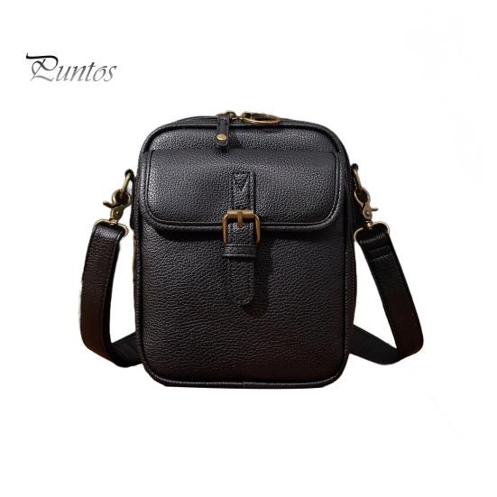 

Сумка через плечо унисекс с регулируемым ремнем из искусственной кожи в стиле ретро, большая вместимость, сумка почтальона с защитой от краж, 10 отделений для карт, многофункциональная, мини чёрный