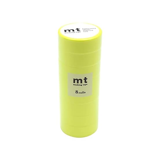 Kamoi Kakoshi mt Masking Tape 8P, Width 15mm x 7m, 228 Shocking Yellow MT08P228R B09B9LYWFY