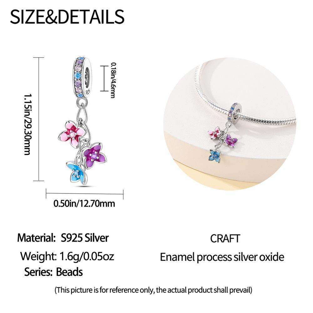 Authentic copper Charm Bead Charms Luxury Colorful Flowers Bead Charms Compatible With Bracelets Diy Women Making Delicate Gift
