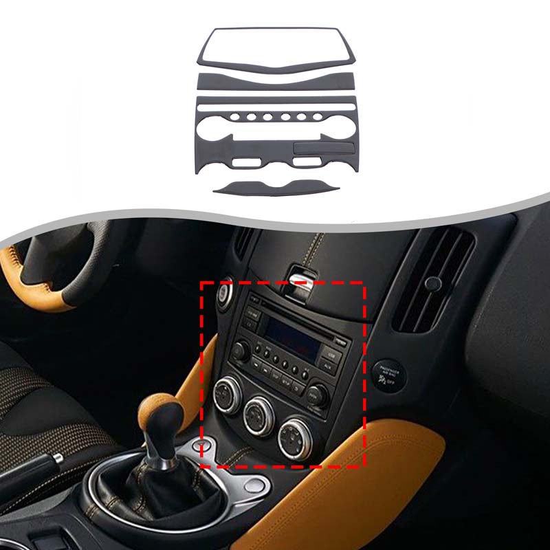For Nissan 370Z Z34 2009+ Car Soft Carbon Fiber Up Speedometer Dashboard Console Trim Cover Sticker Kit  Interior Accessories