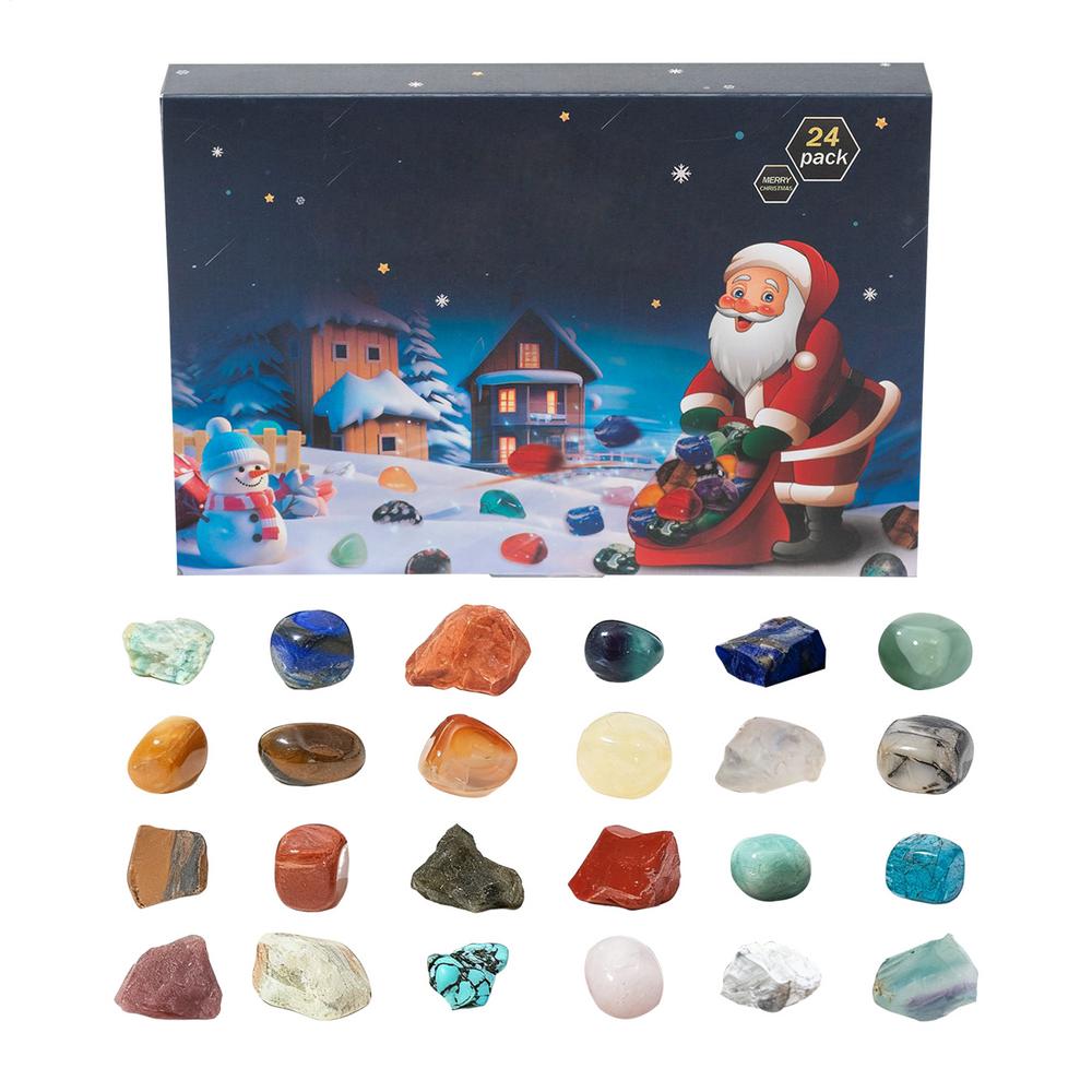 2025 Crystal Christmas Countdown Calendar 24 Days Countdown Christmas Calendar Advent 24 Grid Crystal Stone Children's Gifts