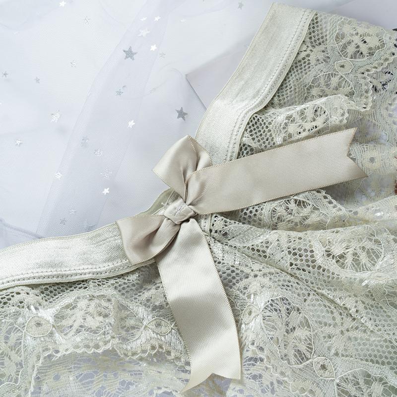 Women Lace Bow Underpants Transparent Breathable Low-Waist Briefs Embroidered Panties Bikini Comfortable Lace Thongs Panties