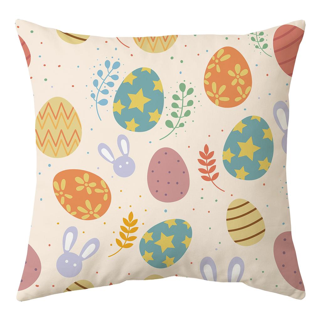 New Easter Pillowcase Square Peach Skin Printed Pillowcase Homewares
