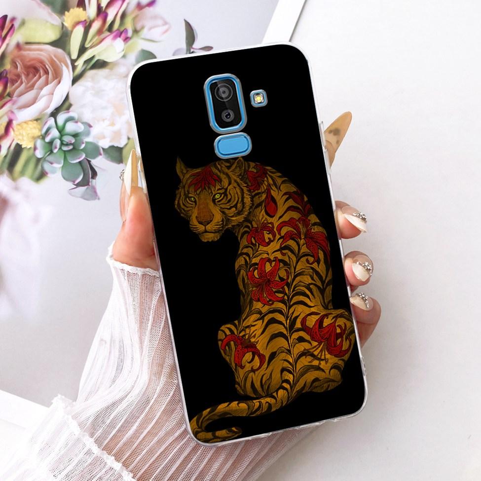 Clear Cover For Samsung J8 2018 Case SM-J810G Cute Cat Fashion Butterfly Funny 2D Painted Casing For Samsung Galaxy J8 2018