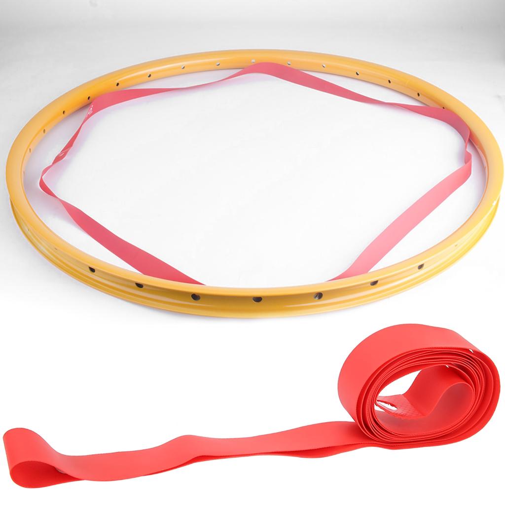 PVC Bicycle Inner Tube Tyre Mountain Bike Protection Pad Liner Bike Tire Rim Tape(Red 700C)