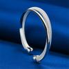 Fashionable 925 Sterling Silver Exquisite Shiny Braided Open Bracelet Women Party Wedding Jewelry Accessories