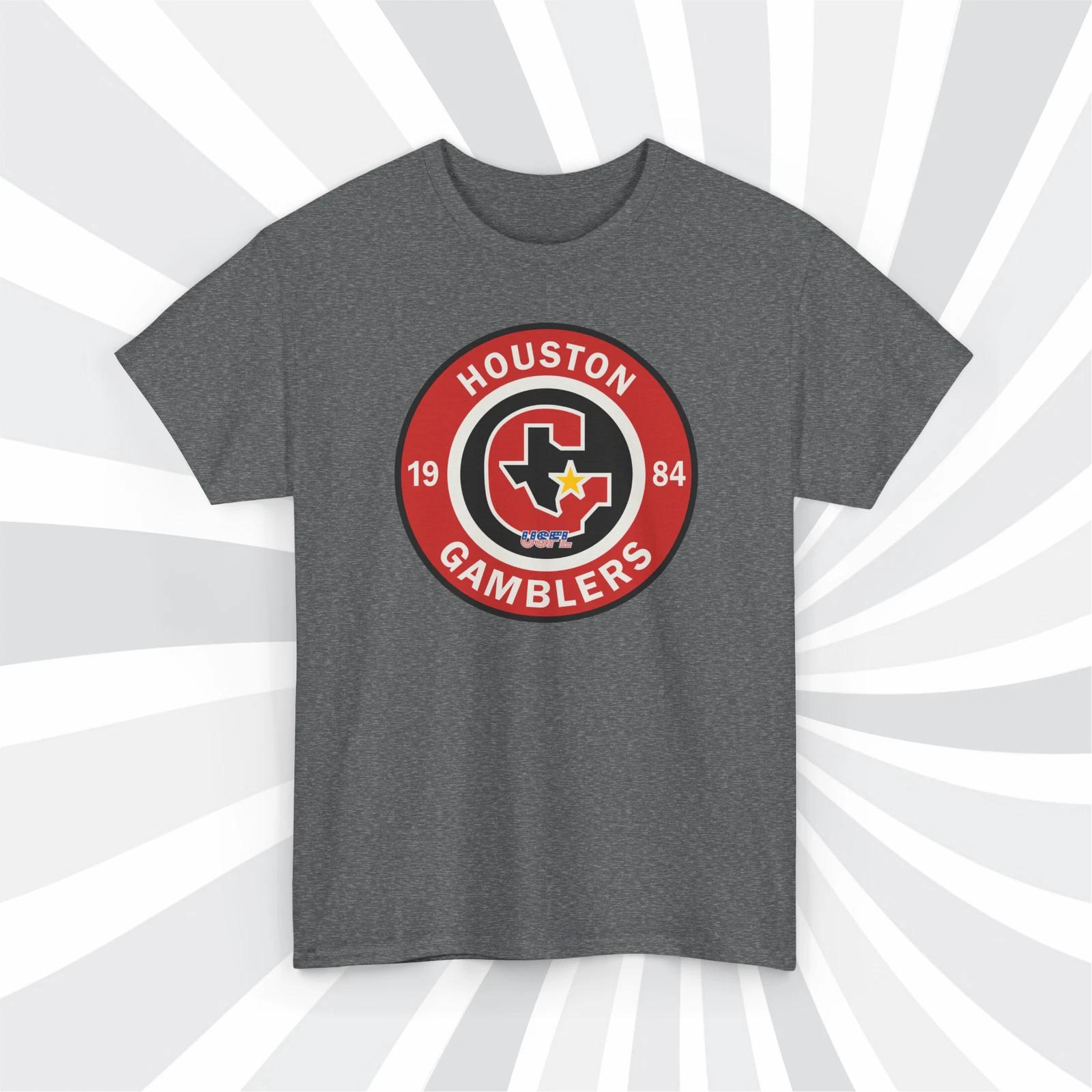 Houston Gamblers 1984 USFL Vintage Football Logo T shirt - Texans S