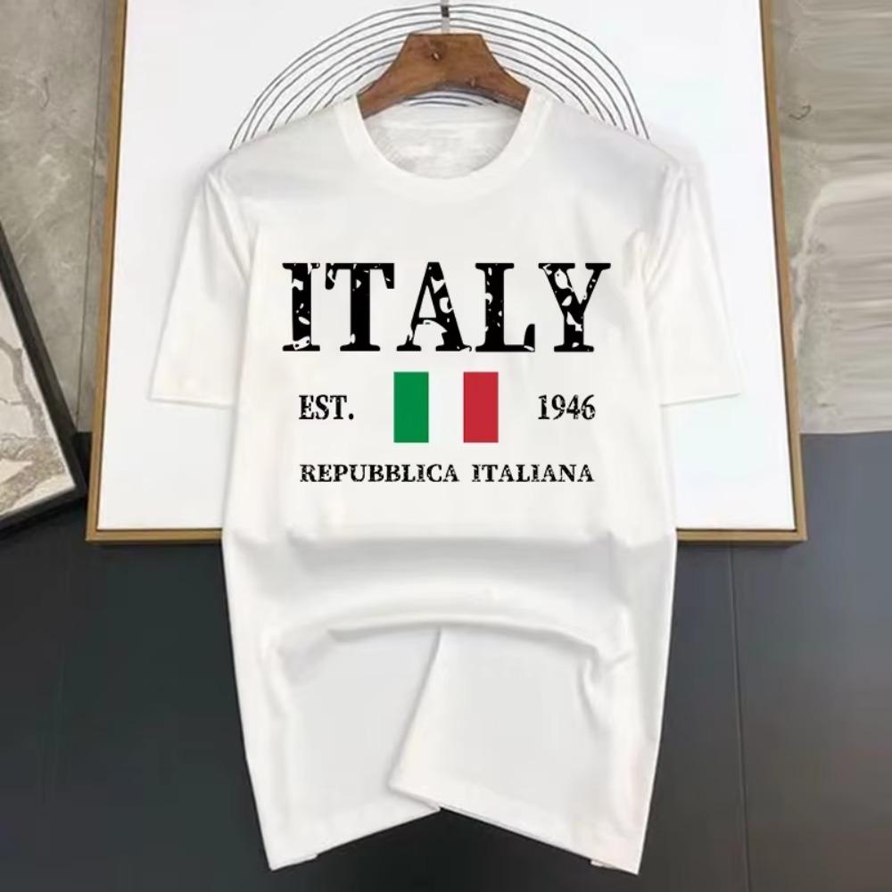 Letter Italy Mens Hip Hop T-shirts 2023 New Summer Funny Multicolor Printed Cotton Breathable Tees Tops Man Fashion Tshirt