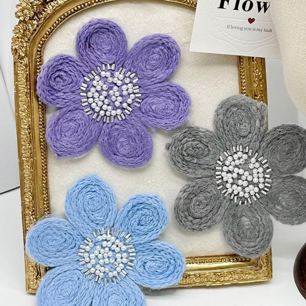 Hot-Selling Handmade 12Cm Crocheted Six-Petal Flower Sweater Knitted Jacket Sweater Clothing Decorative Accessories Flower