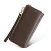 Men'S Leather Clutch Bag Premium Retro Multifunctional Wrist Wallet Large Capacity Long Zipper Wallet