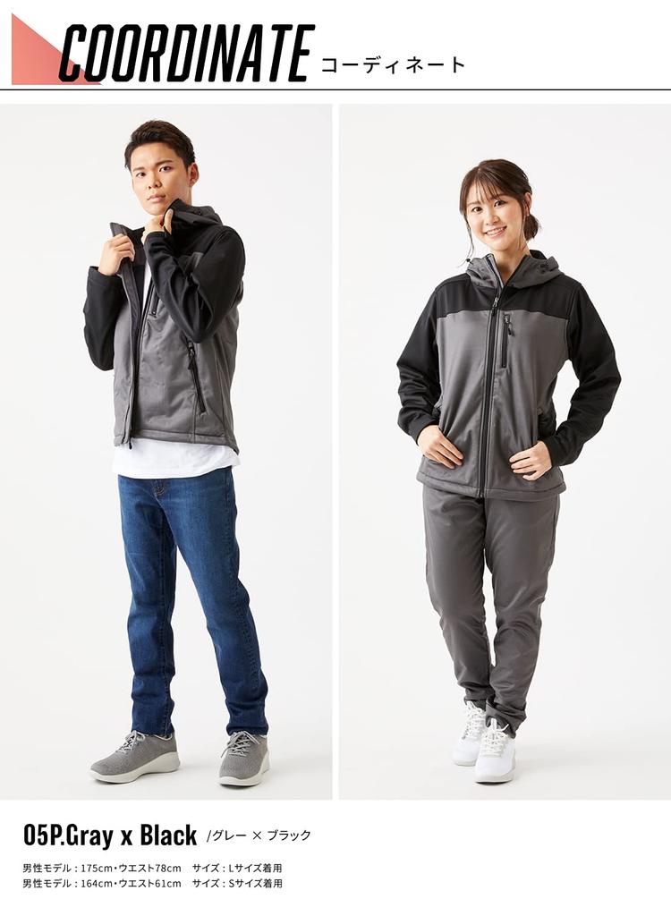 IMPACTORY Windproof Hoodie in Gray and Black Men's Zip-Up (LL) 813133I-05-LL