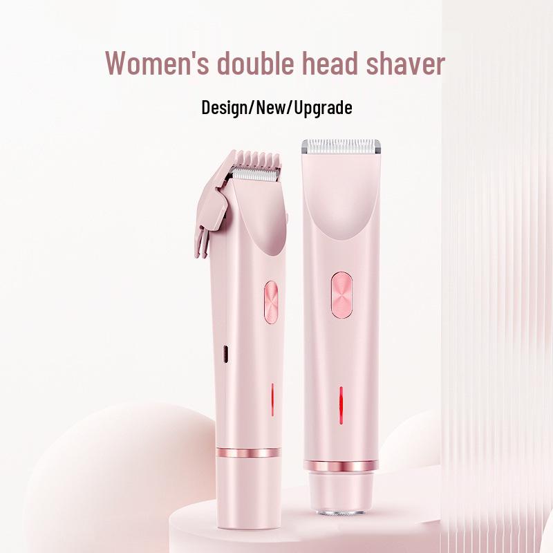 Rechargeable Women's Dual-Headed Underarm Shaver and Trimmer with Digital Display