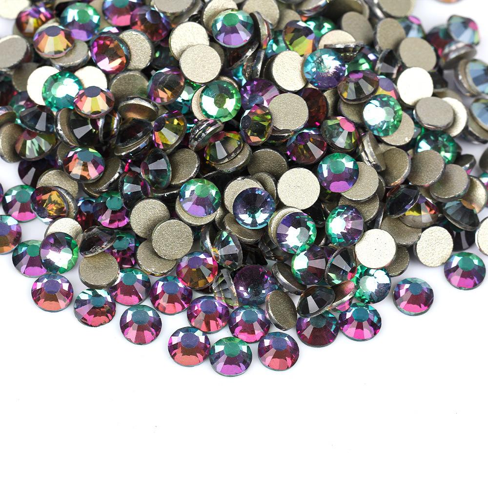 Weichen, Gold Bottom Mixed Glass Flat Bottom Diamond Nail Drill, Decorative Mobile Phone Case Diy Nail Accessories Rhinestone Jewelry