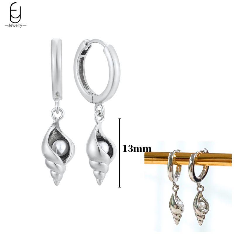 925 Silver Needle Cute Starfish/Shrimp Pendant Earrings Red Chili/ Star Enamel Gold Earrings For Women Fashion Jewelry
