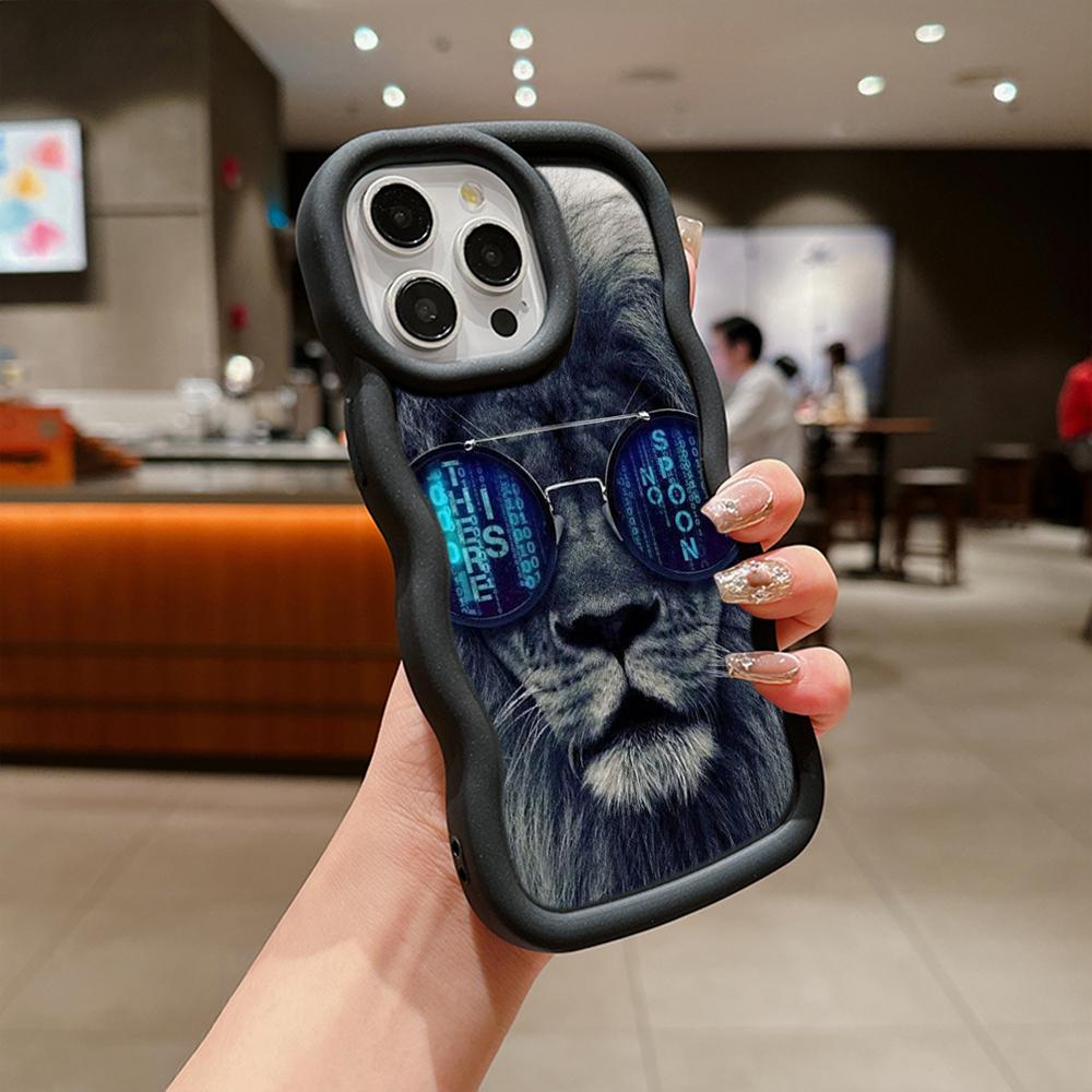 Ae86 Lion Black Design Art Protective Phone Cases for Samsung S24 Plus S23 Ultra A14 A55 A06 Honor X9b Motorola OnePlus Big Wave TPU Back Cover