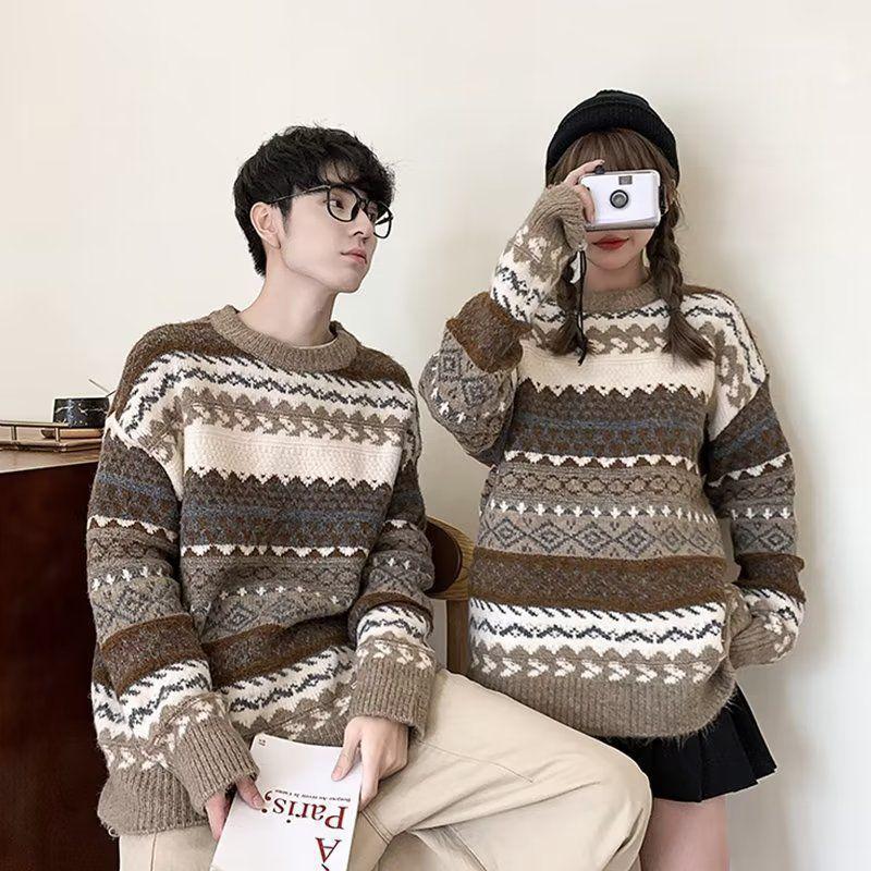 2026 Couple's Versatile Loose Knit Pullover Sweater for Men - Trendy Spring/Autumn Jacket