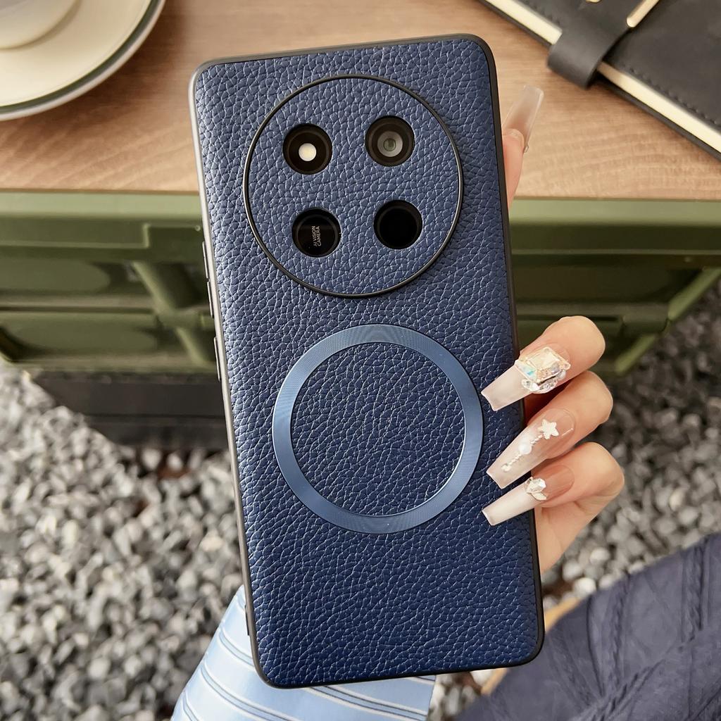For Honor Magic7 Lite 5G/X9c 5G/X60 Pro 5G Magnetic Case Litchi Texture PU Leather + TPU Phone Back Cover