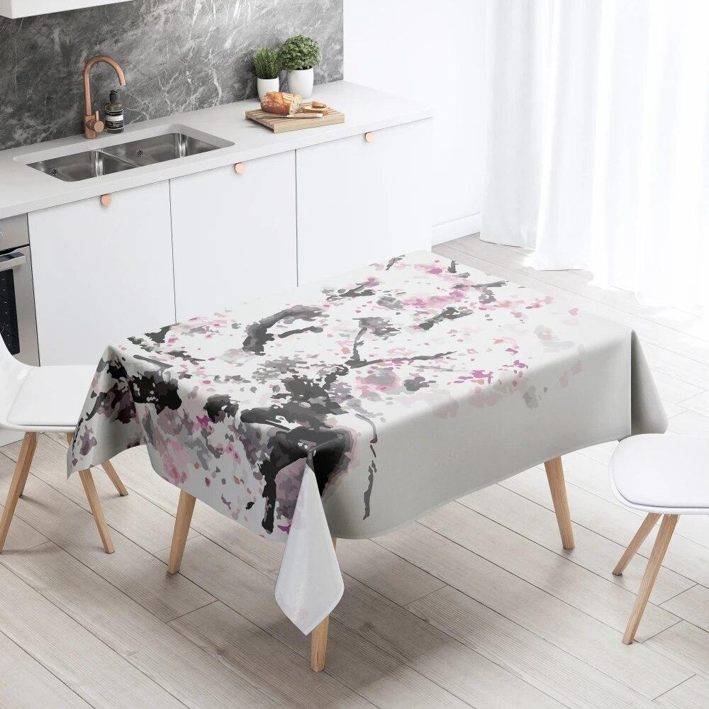 

Винтажная скатерть с цветком персика, домашний декор, устойчивая к пятнам водонепроницаемая скатерть для украшения стола, прямоугольная кухонная столешница для камина 40x70cm