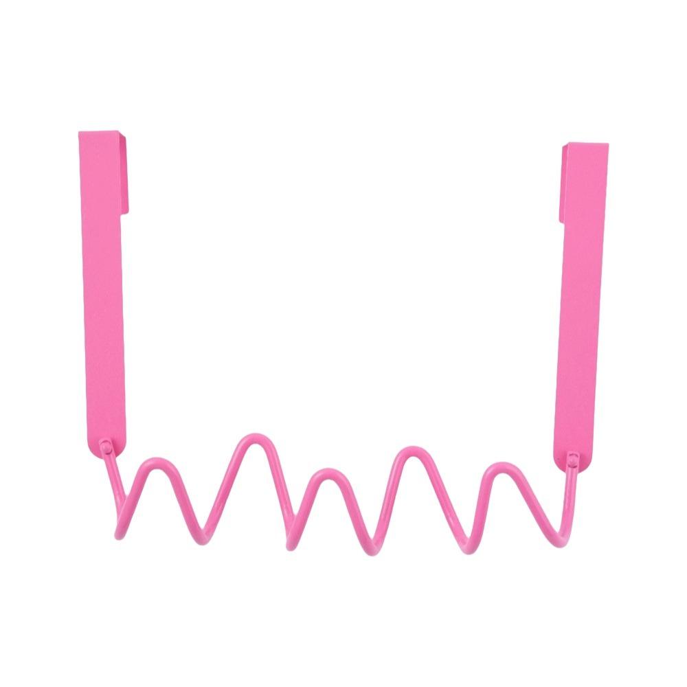 Colorful Metal Wall Hook Moisture-proof Key Hook Rack Multipurpose Wave Wall Hooks Hotel Pink 3 Hooks