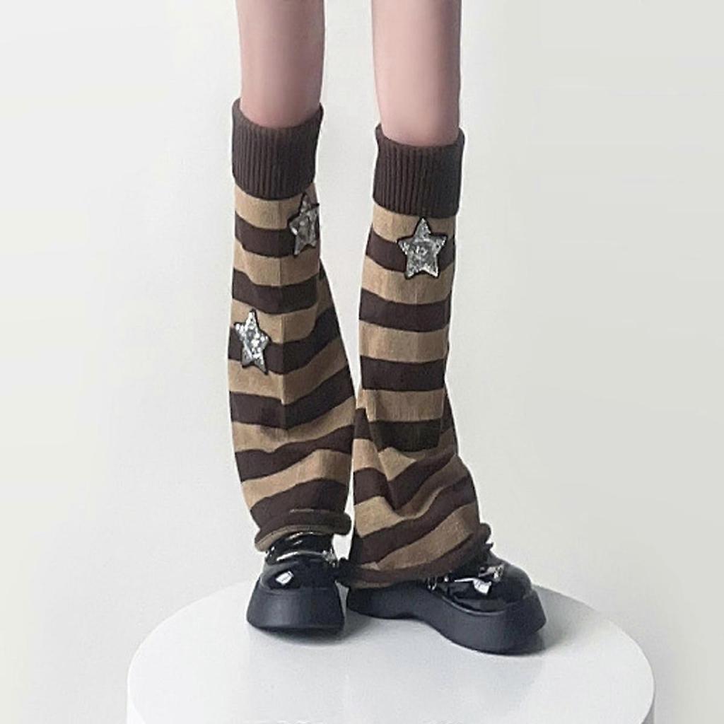 Women Japanese Style Kawaii Leg Warmers Wool Ball Knit Long Leg Warmers Loose High Socks
