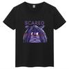 2026 Emotional Scared Printed Children's T-shirt Cotton Round Neck Fashionable Outfit Candy Color Family Outfit