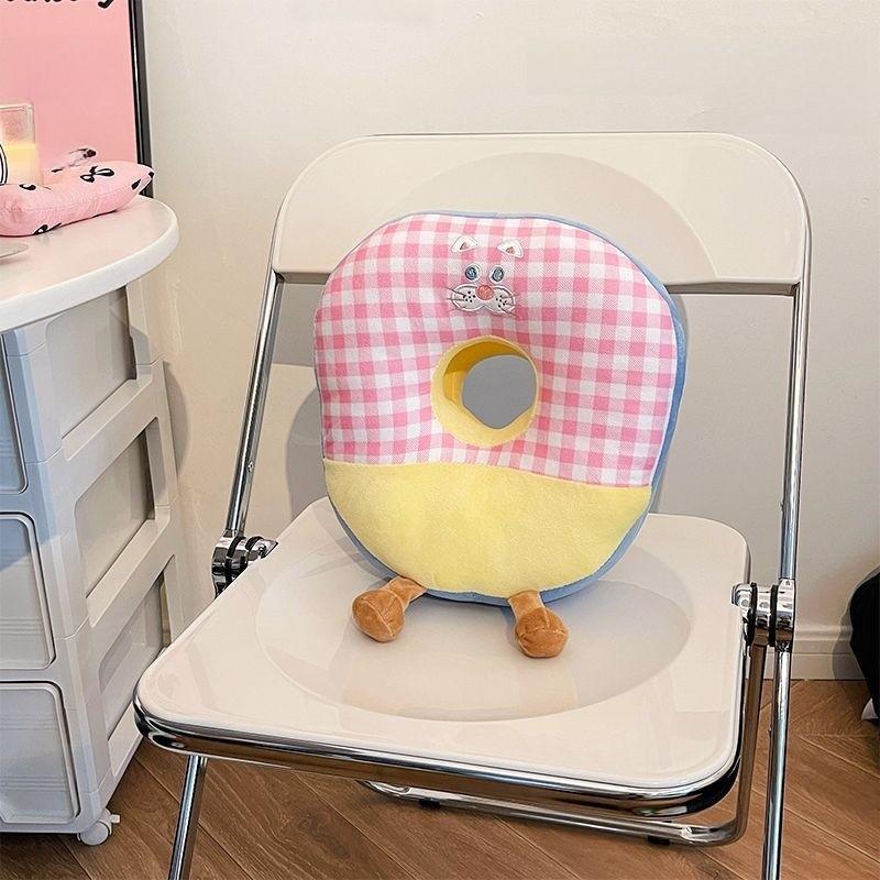 Dopamine Lattice Emoticon Pattern Neck Pillow Plush Toy Office Rest Prop Gift