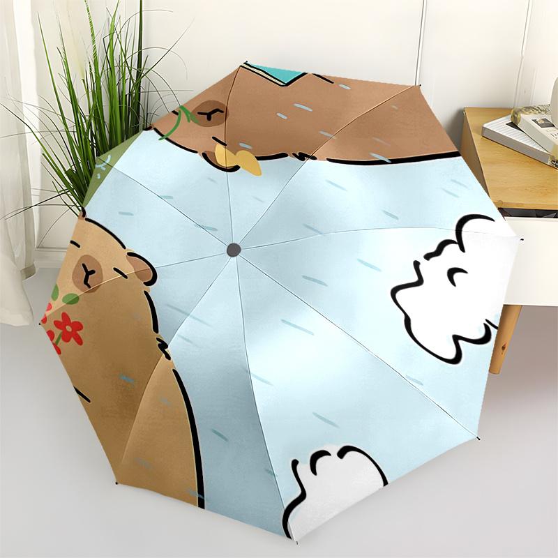 

Capybara Themed Travel Umbrella-8 Ribs Automatic Opening and Closing, Portable Folding Design, Compact and Stylish Umbrella Suitable for Out
