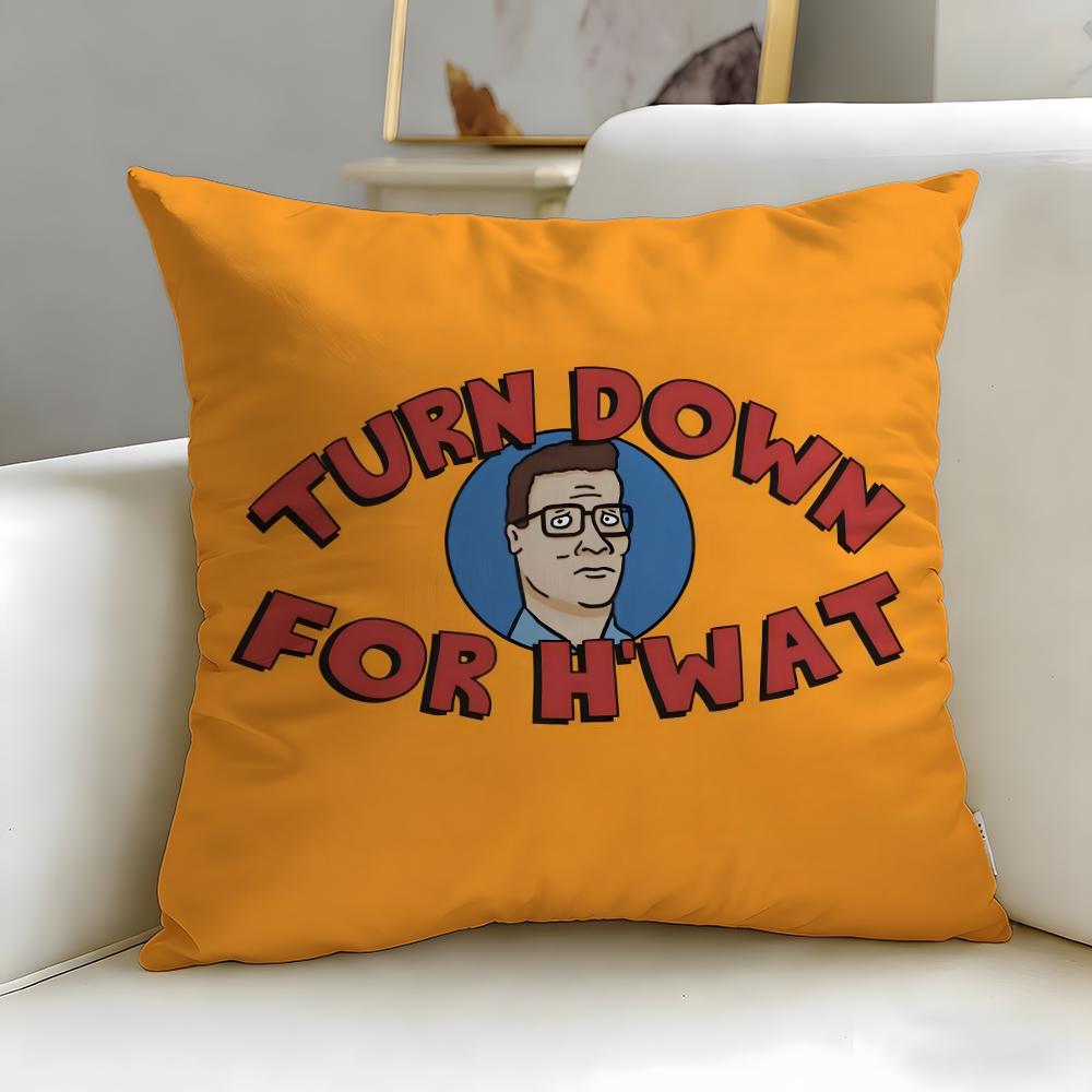 Classic Cartoon King of The Hill Cushion Cover Soft  EasyWash Pillow Case  Versatile for Couch Bed Travel and Office
