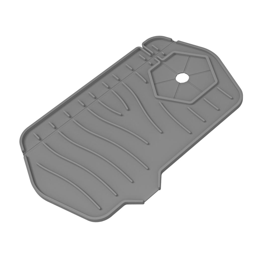 Kitchen Sink Splash Guard Foldable Non Slip Silicone Faucet Mat Handle Drip Catcher Tray for