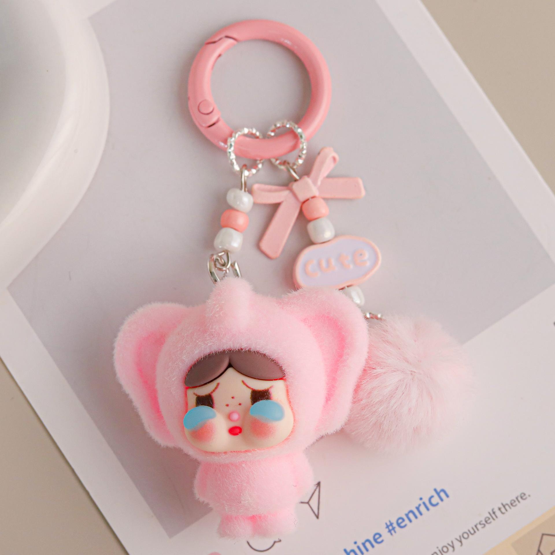 

Cute Crying Baby Flocking Travel Elephant Nose Doll Pendant Schoolbag Pendant Pendant Mobile Phone Chain To Send Girlfriends Gifts