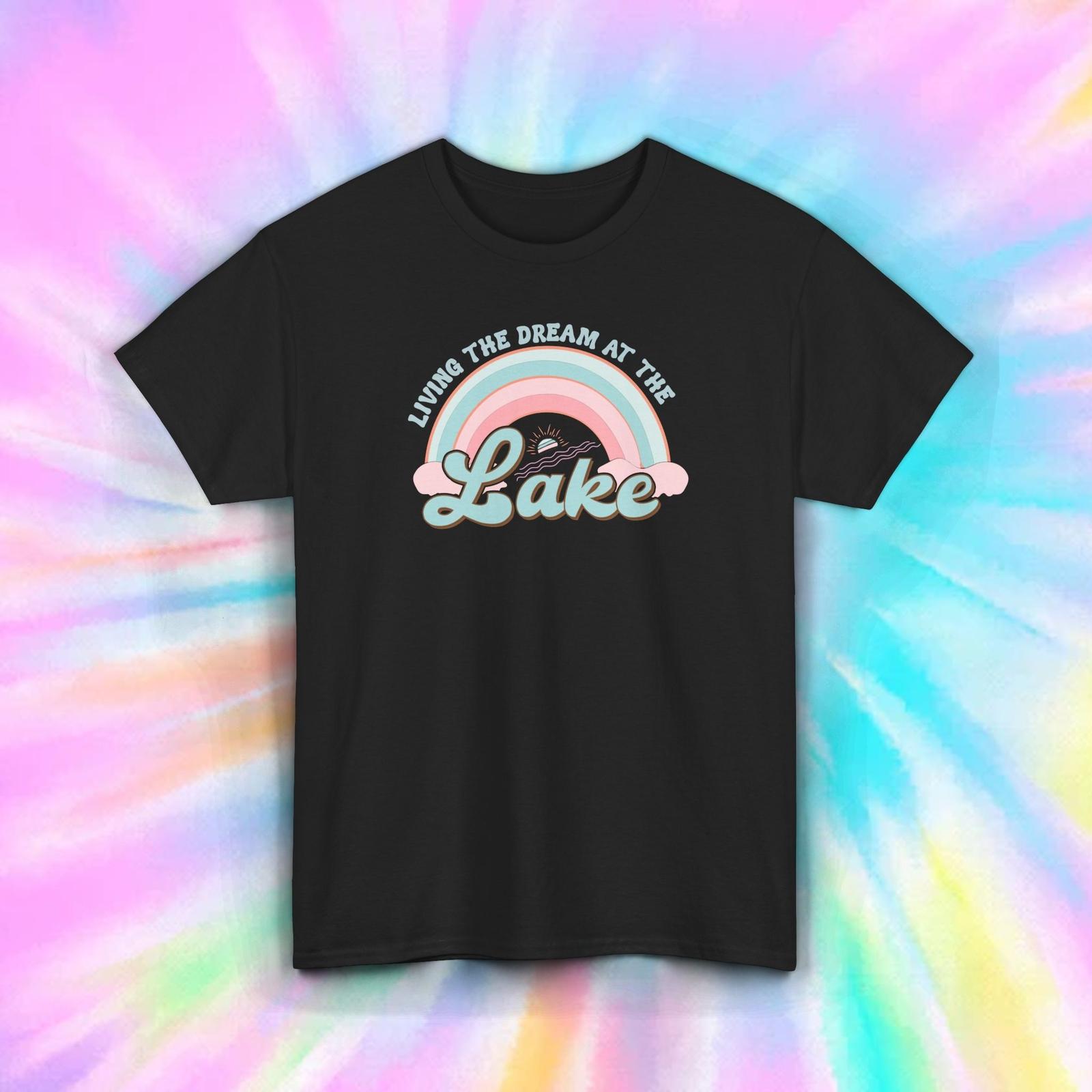 Living the Dream Lake T-Shirt Retro Summer Vacation Boating Tee S-5XL XXL