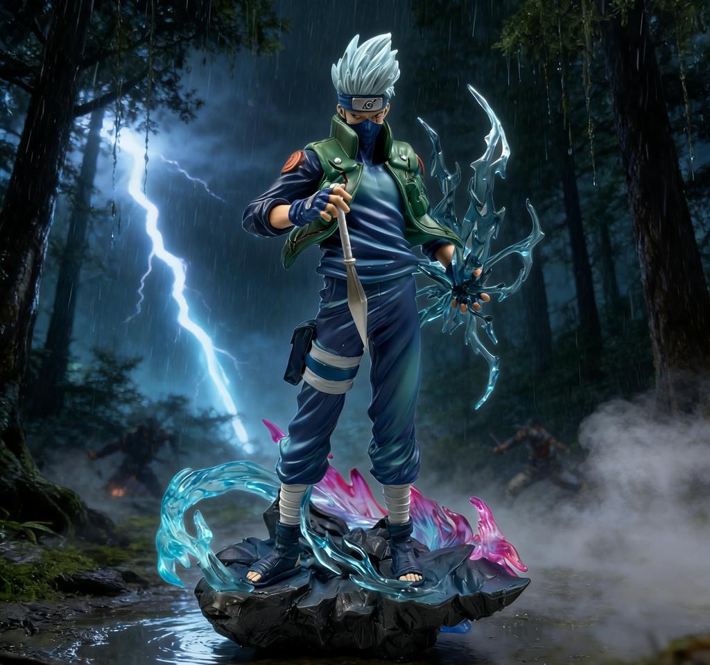 24cm 9.4 inch Anime Hatake Kakashi Action Figures Pvc Statue Desktop Ornamen Set Statue Model Ornament Room Desk Toys