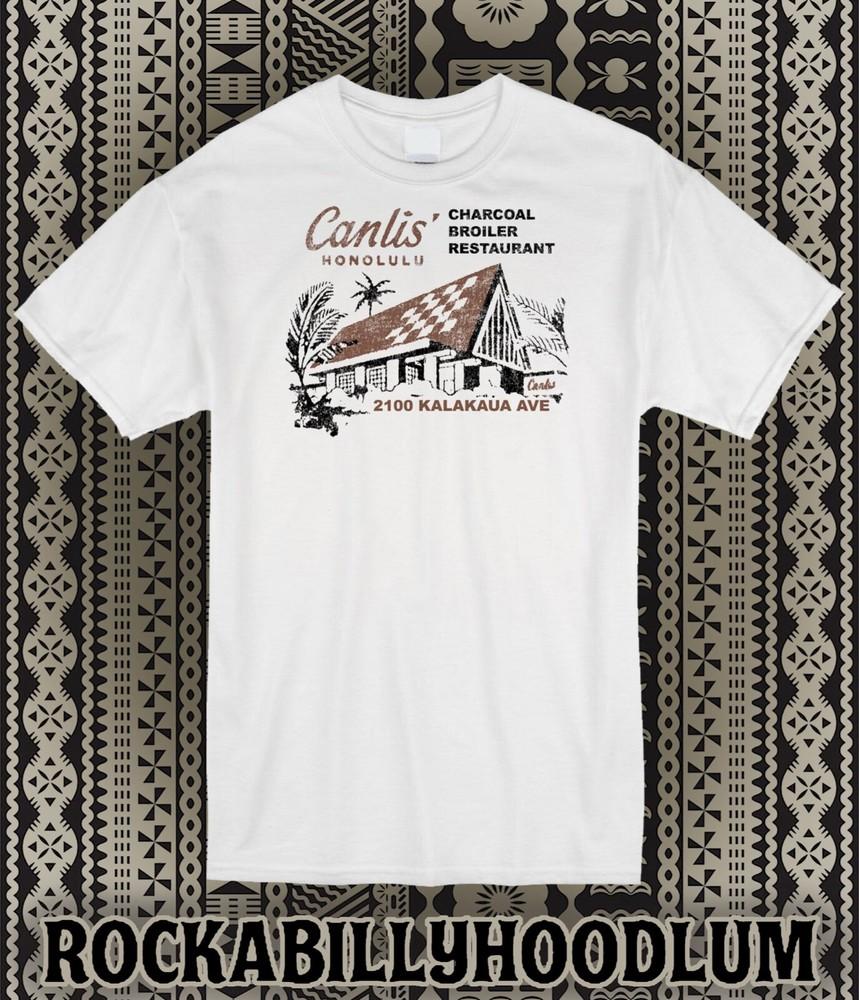 

Retro Travel T-Shirt Vtg Art Souvenir Tiki Canlis Restaurant Honolulu Hawaii 3XL