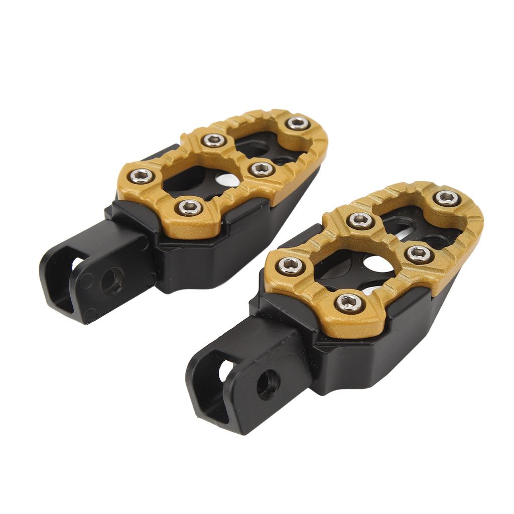 1 Pair Motorcycle Footpeg Left Right Anti Slip Universal Aluminum Alloy Motorcycle Footpeg Golden