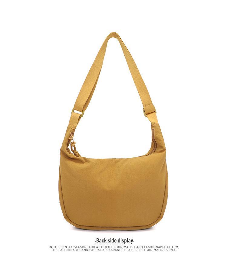 

Korean Style Casual Canvas Crossbody Bag - Versatile, Large Capacity, Relaxed Pleated Design